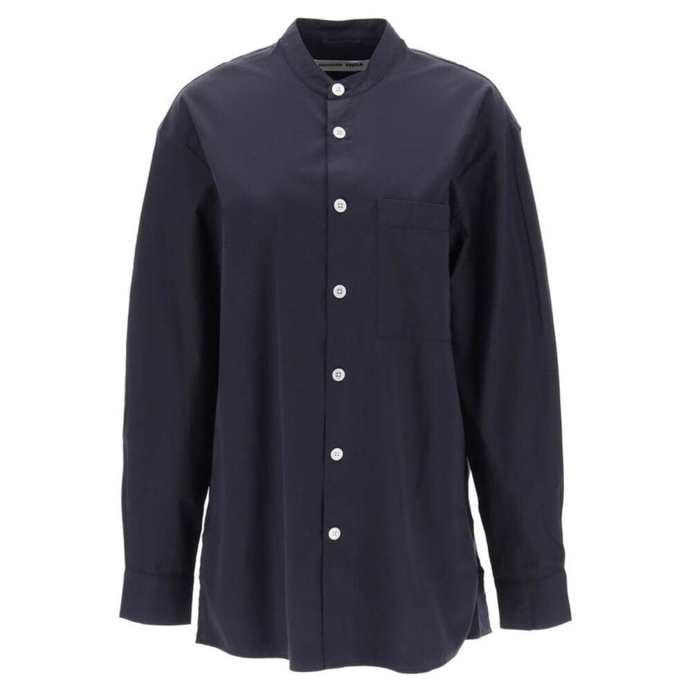 TEKLA Poplin Band Collar Shirt Women GREY Underwear